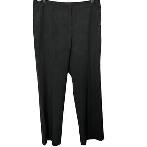 LE SUIT HIGH RISE, WIDE LEG, DRESS PANTS, WOMENS, 14, BLACK/GREY THIN PINSTRIPES